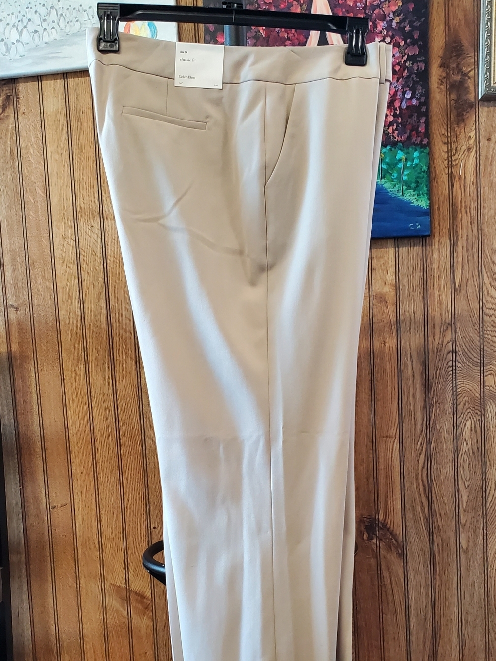 Calvin Klein Tan Classic Fit Dress Trousers